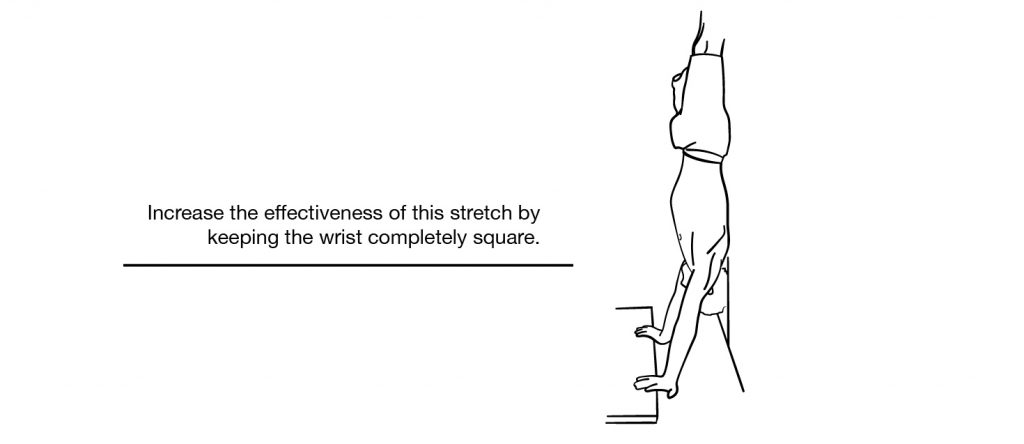 Elevated Supinated Wrist Flexor Stretch